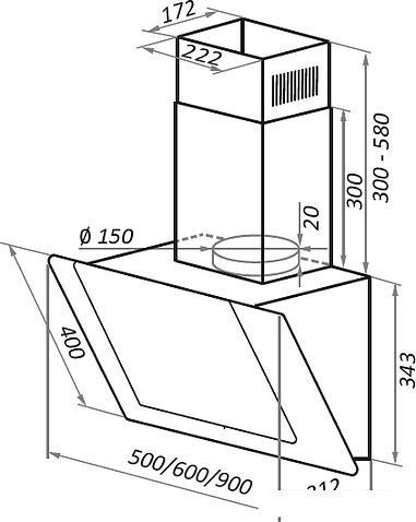 Кухонная вытяжка MAUNFELD Wind Push 60 (черный)