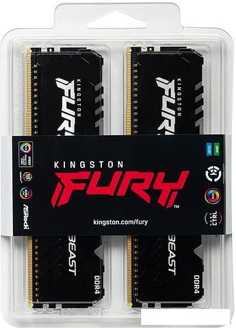 Оперативная память Kingston FURY Beast RGB 2x16ГБ DDR4 2666 МГц KF426C16BB12AK2/32