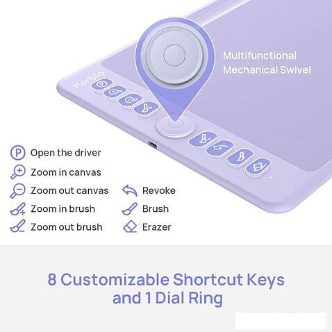 Графический планшет Parblo Intangbo M (сиреневый)