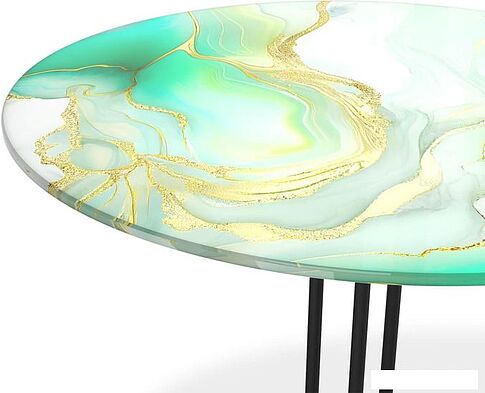 Журнальный столик Sheffilton SHT-CT55/H43 (лазурно голубой/черный муар)