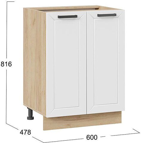 Шкаф напольный Трия Лорас 1Н6 (дуб крафт золотой/холст белый)