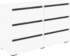 Комод Кортекс-мебель Бари 120 6ш (белый/белый/береза)