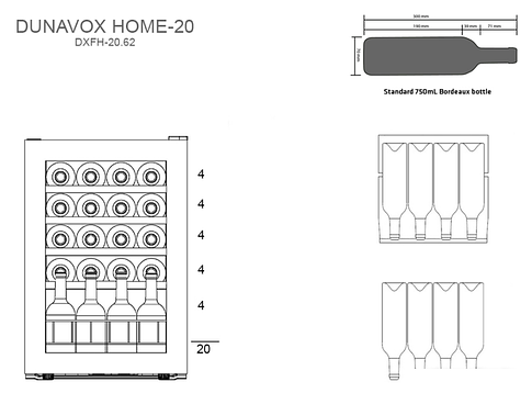 Винный шкаф Dunavox DXFH-20.62