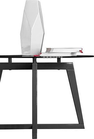 Журнальный столик Мебелик Рилле 445 (серый графит/стекло прозрачное круг)