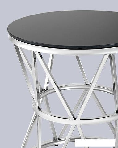 Журнальный столик Stool Group Вива 50x50 EET-080 (стекло черное/сталь серебристый)