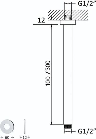 Держатель верхнего душа Bruma EloR Chrome 145 621 1CR 1456211CR