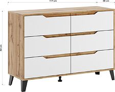 Комод ЭлиГард Eyva 6S (дуб вотан/белый)