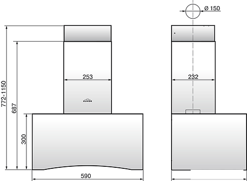 Кухонная вытяжка Elikor Дельта 60П-430-П3Д (белый)