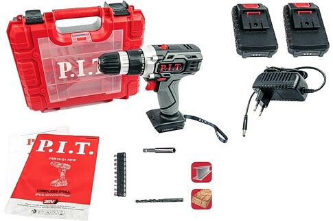 Дрель-шуруповерт P.I.T. PSR18-D1 New (с 2-мя АКБ, кейс)