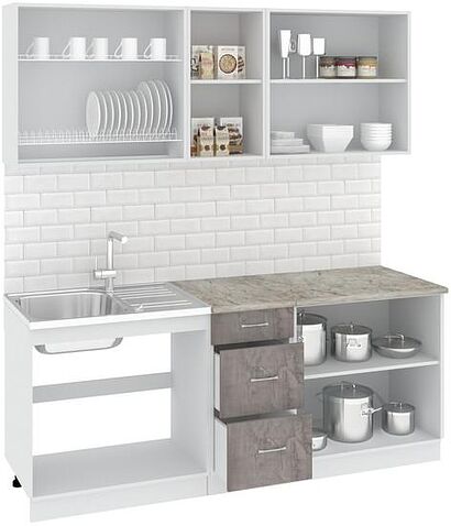 Готовая кухня Кортекс-мебель Корнелия Лира 2.0м (зеленый/оникс/марсель)