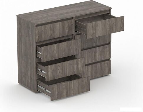 Комод Кортекс-мебель Бари 120 8ш (орех элия/орех элия/орех элия)