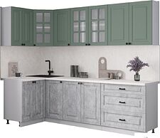 Готовая кухня Интерлиния Мила Деко 1.2x2.6 (керамика/мята/опал светлый) Готовая кухня Интерлиния Мила Деко 1.2x2.6 (керамика/мята/опал светлый)