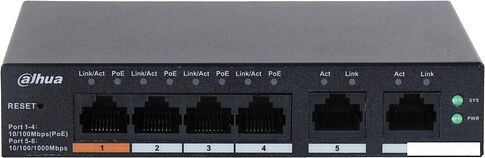 Настраиваемый коммутатор Dahua CS4006-4ET-60