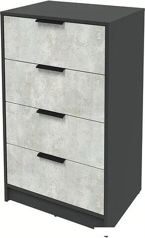 Комод Интерлиния Концепт КТ-К60 (бетон лайт/антрацит)