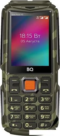 Кнопочный телефон BQ BQ-2410L Tank Power 4G (зеленый камуфляж)