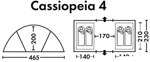 Кемпинговая палатка FHM Cassiopeia 4 (синий/серый)