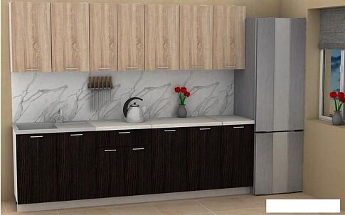 Готовая кухня ЭлиГард Lion 2.6 (дуб сонома/дуб марбург/королевский опал)