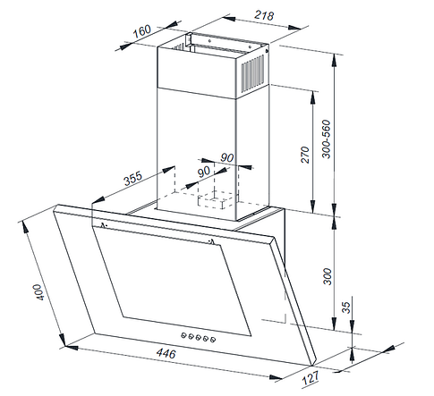 Кухонная вытяжка Weissgauff Nekkar BL