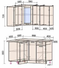 Готовая кухня Интерлиния Мила 12x13 (бетон-антрацит-травертин) Готовая кухня Интерлиния Мила 12x13 (бетон-антрацит-травертин)