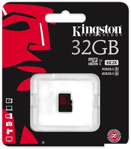 Карта памяти Kingston microSDHC (Class 10) 32GB (SDCA3/32GBSP)