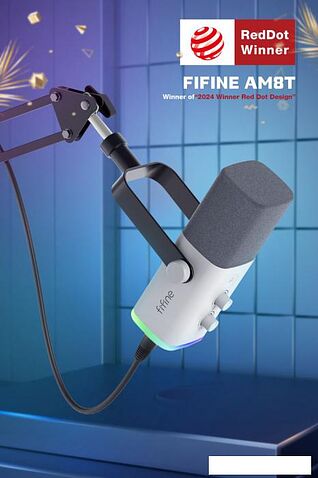 Проводной микрофон FIFINE AM8T (белый)