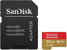 Карта памяти SanDisk Extreme SDSQXA1-512G-GN6MA 512GB (с адаптером) Карта памяти SanDisk Extreme SDSQXA1-512G-GN6MA 512GB (с адаптером)