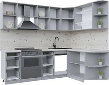 Готовая кухня Интерлиния Берес 1.7x2.4 правая (дуб полярный/дуб серый/травертин серый) Готовая кухня Интерлиния Берес 1.7x2.4 правая (дуб полярный/дуб серый/травертин серый)