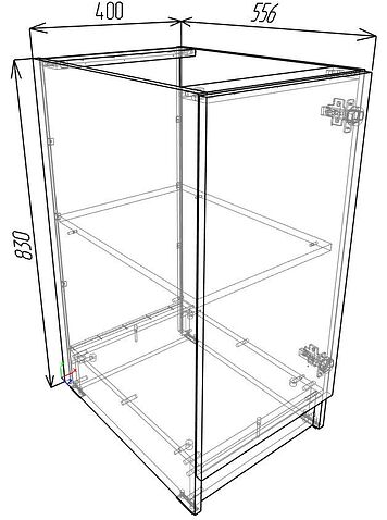 Шкаф напольный ЭлиГард Urban ШСК 40 (дымчатый алмаз, без столешницы)