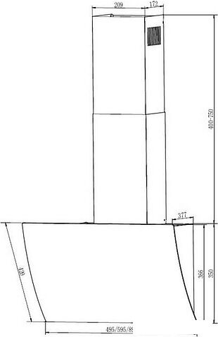 Кухонная вытяжка Elikor Wave 50 WH