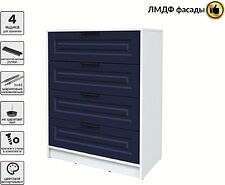 Комод Интерлиния Концепт КТ-К80 Деко (белый платинум/индиго)