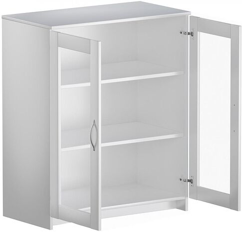 Тумба Mio Tesoro Сириус 2 двери со стеклом 78x95 2.02.03.360.1 (белый)