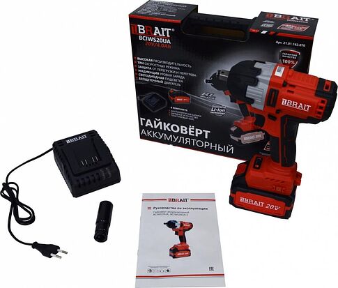 Гайковерт Brait BCIWS20UA (с 1-им АКБ, кейс)