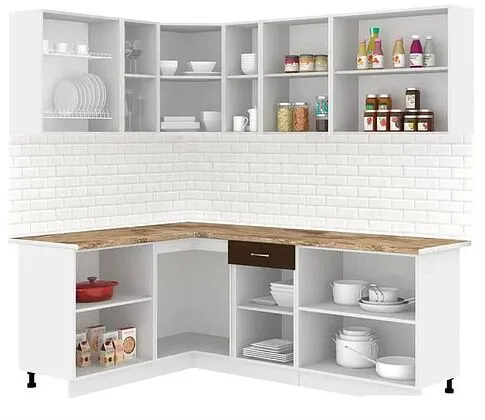 Готовая кухня Кортекс-мебель Корнелия Лира 1.5x2.2 (дуб сонома/венге/мадрид)
