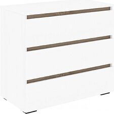 Комод Кортекс-мебель Бари 80 3ш (белый/белый/дуб сонома)