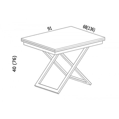Стол-трансформер Levmar Apollo D68/S59 (дуб шамони светлый/серебро)