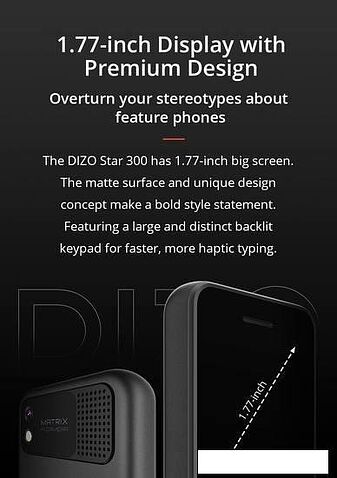 Кнопочный телефон Dizo Star 300 (черный)