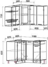 Готовая кухня Интерлиния Мила 12x12 без столешницы (бетон/антрацит)