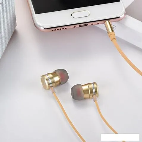 Наушники с микрофоном Hoco M16 (золотистый)