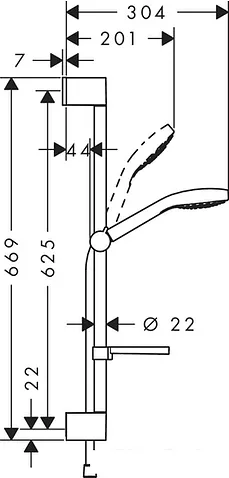 Душевой гарнитур Hansgrohe Croma Select Е Vario 26586400