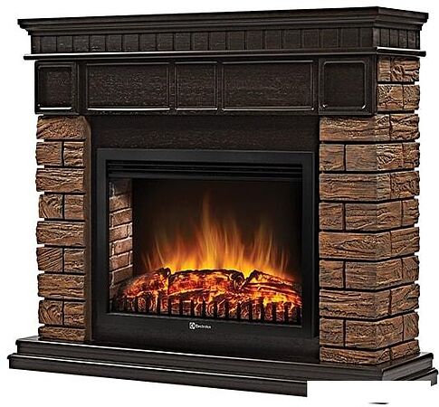 Портал Firelight Bricks Wood 30 (камень темный, шпон венге)