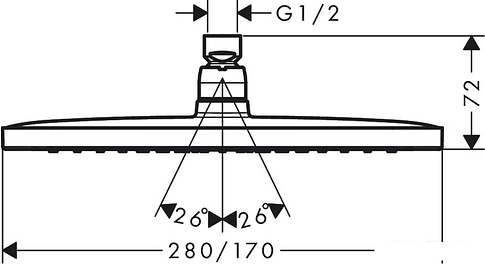Верхний душ Hansgrohe Croma E 280 1jet 26257000
