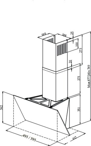 Кухонная вытяжка Monsher Amiens 50 Noir (черный)