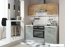 Готовая кухня ДСВ Дуся-2 1.6 (дуб бунратти/цемент)