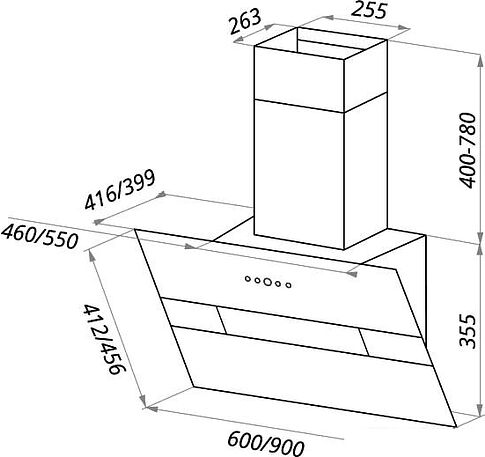 Кухонная вытяжка MAUNFELD Mersey 60 (нержавеющая сталь\белое стекло)