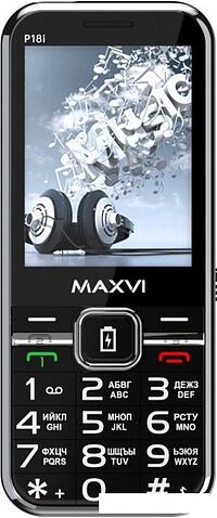 Кнопочный телефон Maxvi P18i (черный)