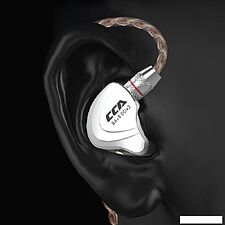 Наушники CCA C10 (с микрофоном, серебристый/черный)