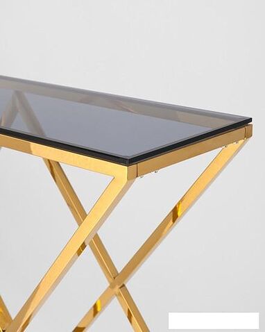 Консольный стол Stool Group Инсигния 115x30 ECST-026-TG-SK (стекло Smoke/сталь золото)