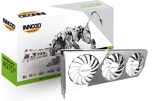 Видеокарта Inno3D GeForce RTX 4070 Ti X3 OC White N407T3-126XX-186148W