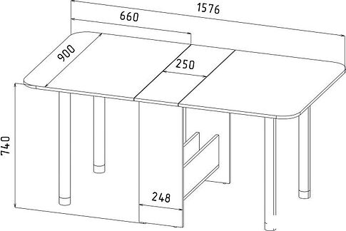 Стол-книга Интерлиния 005 (шимо темный)