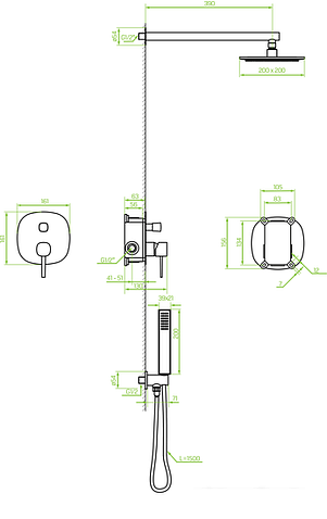 Душевая система Laveo Pola BAP 001P